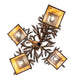 28" Pine Branch Valley View 4 Light Chandelier detail view