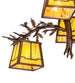 28" Pine Branch Valley View 4 Light Chandelier detail view