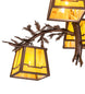28" Pine Branch Valley View 4 Light Chandelier detail view