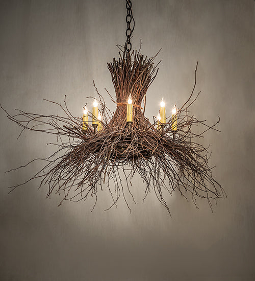 36 inch Twigs 8 Light Chandelier detail view