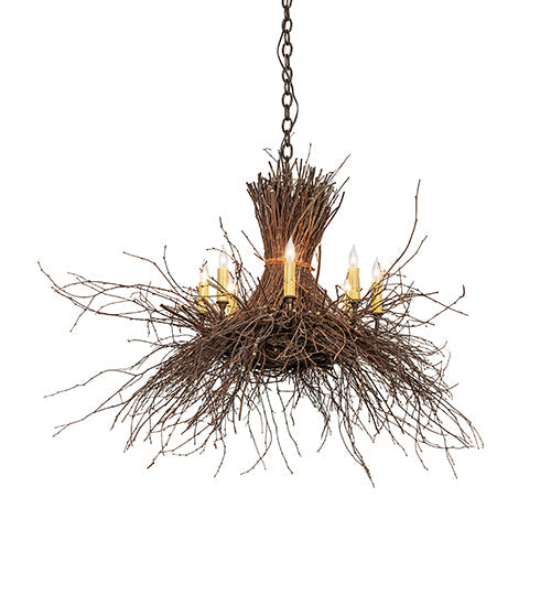36 inch Twigs 8 Light Chandelier detail view