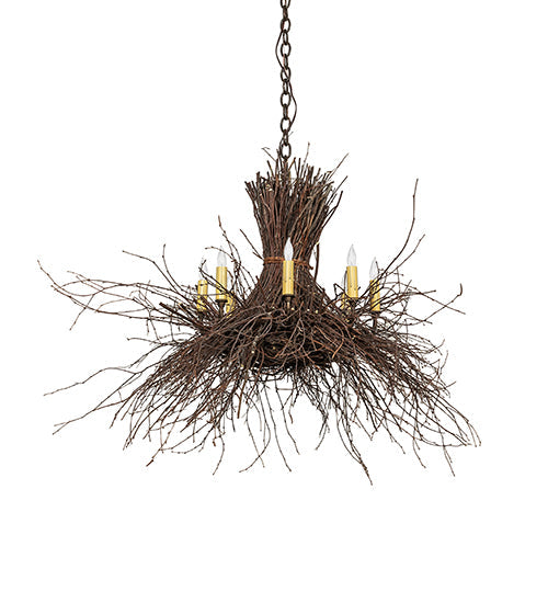 36 inch Twigs 8 Light Chandelier detail view