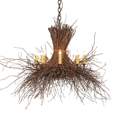36 inch Twigs 8 Light Chandelier detail view