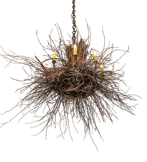 36 inch Twigs 8 Light Chandelier detail view