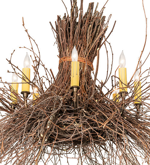 36 inch Twigs 8 Light Chandelier detail view