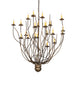 54" Sycamore 22 Light Chandelier detail view