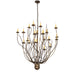 54" Sycamore 22 Light Chandelier detail view