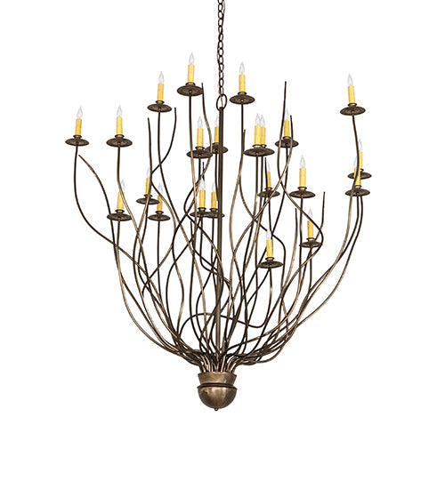 54" Sycamore 22 Light Chandelier detail view