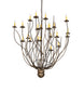 54" Sycamore 22 Light Chandelier detail view