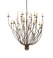 54" Sycamore 22 Light Chandelier detail view