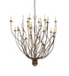 54" Sycamore 22 Light Chandelier detail view
