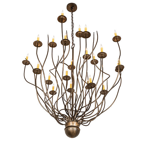 54" Sycamore 22 Light Chandelier detail view