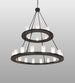 54" Loxley 24 Light Two Tier Chandelier detail view