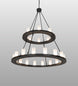 54" Loxley 24 Light Two Tier Chandelier detail view