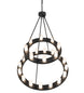 54" Loxley 24 Light Two Tier Chandelier detail view