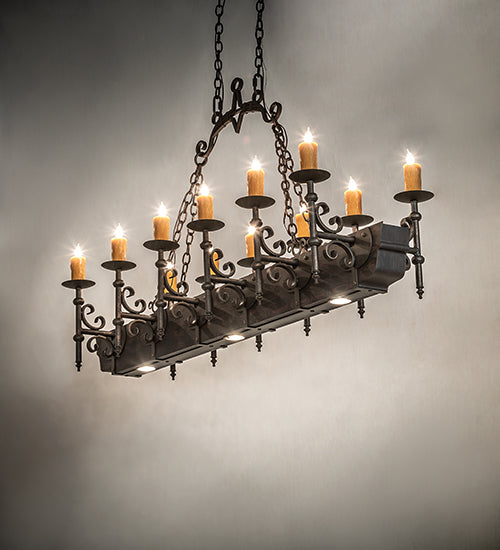 60" Tudor 12 Light Oblong Chandelier hero view