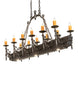 60" Tudor 12 Light Oblong Chandelier detail view