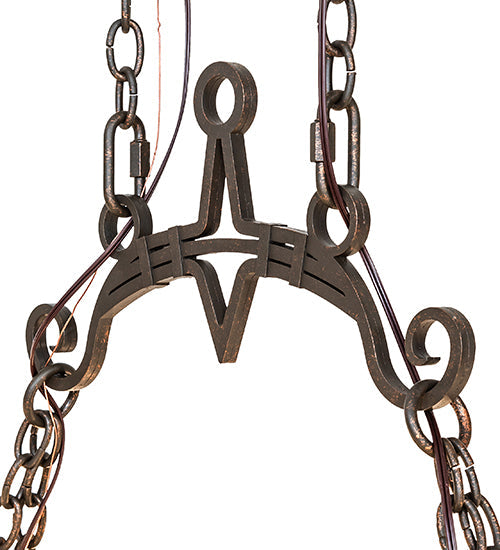 60" Tudor 12 Light Oblong Chandelier detail view