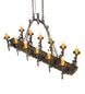 60" Tudor 12 Light Oblong Chandelier detail view