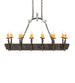 60" Tudor 12 Light Oblong Chandelier detail view
