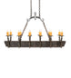 60" Tudor 12 Light Oblong Chandelier detail view