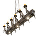 60" Tudor 12 Light Oblong Chandelier detail view