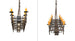 60" Tudor 12 Light Oblong Chandelier detail view