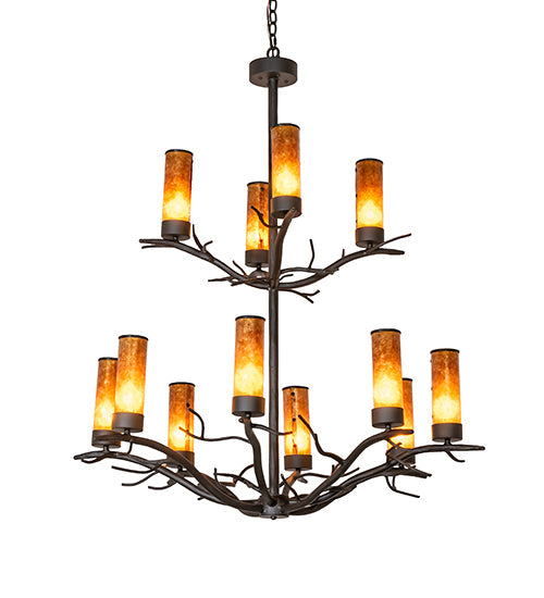 42" Winter Solstice 12 Light Chandelier detail view