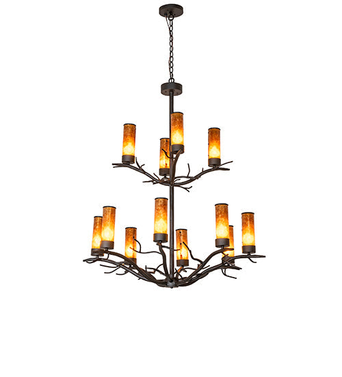42" Winter Solstice 12 Light Chandelier detail view