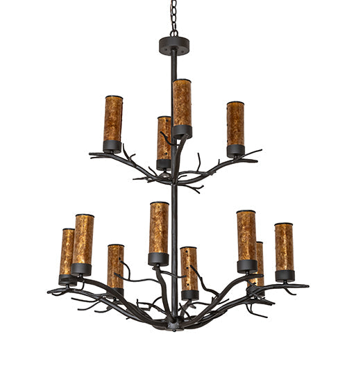 42" Winter Solstice 12 Light Chandelier detail view