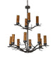 42" Winter Solstice 12 Light Chandelier detail view