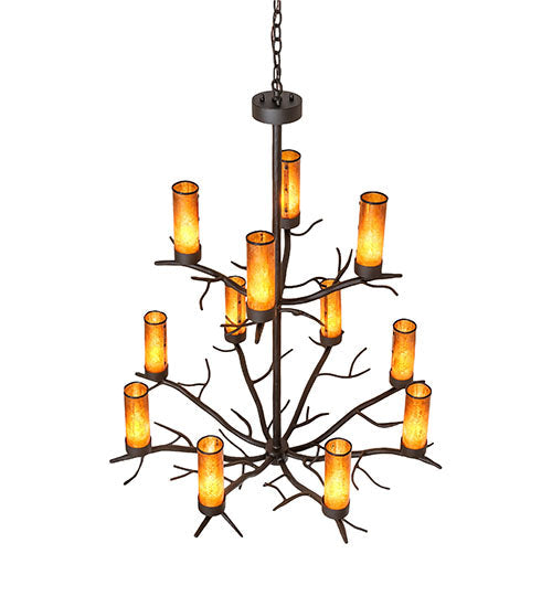 42" Winter Solstice 12 Light Chandelier detail view