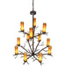 42" Winter Solstice 12 Light Chandelier detail view
