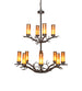 42" Winter Solstice 12 Light Chandelier detail view