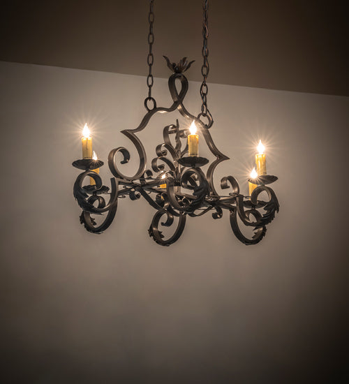 36" Rosalie 6 Light Oblong Chandelier hero view
