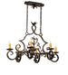 36" Rosalie 6 Light Oblong Chandelier detail view
