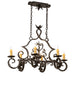 36" Rosalie 6 Light Oblong Chandelier detail view