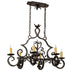 36" Rosalie 6 Light Oblong Chandelier detail view