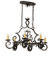 36" Rosalie 6 Light Oblong Chandelier detail view