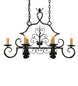 36" Rosalie 6 Light Oblong Chandelier detail view