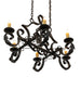 36" Rosalie 6 Light Oblong Chandelier detail view