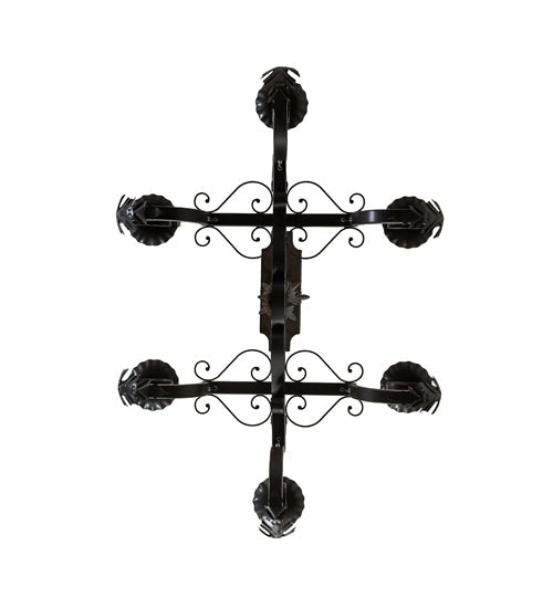 36" Rosalie 6 Light Oblong Chandelier detail view
