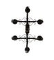 36" Rosalie 6 Light Oblong Chandelier detail view