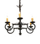 36" Rosalie 6 Light Oblong Chandelier detail view