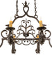 36" Rosalie 6 Light Oblong Chandelier detail view