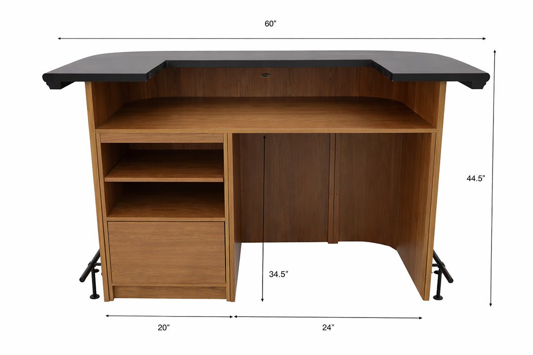 Prohibition 60in Cocktail Bar - dimensions back view
