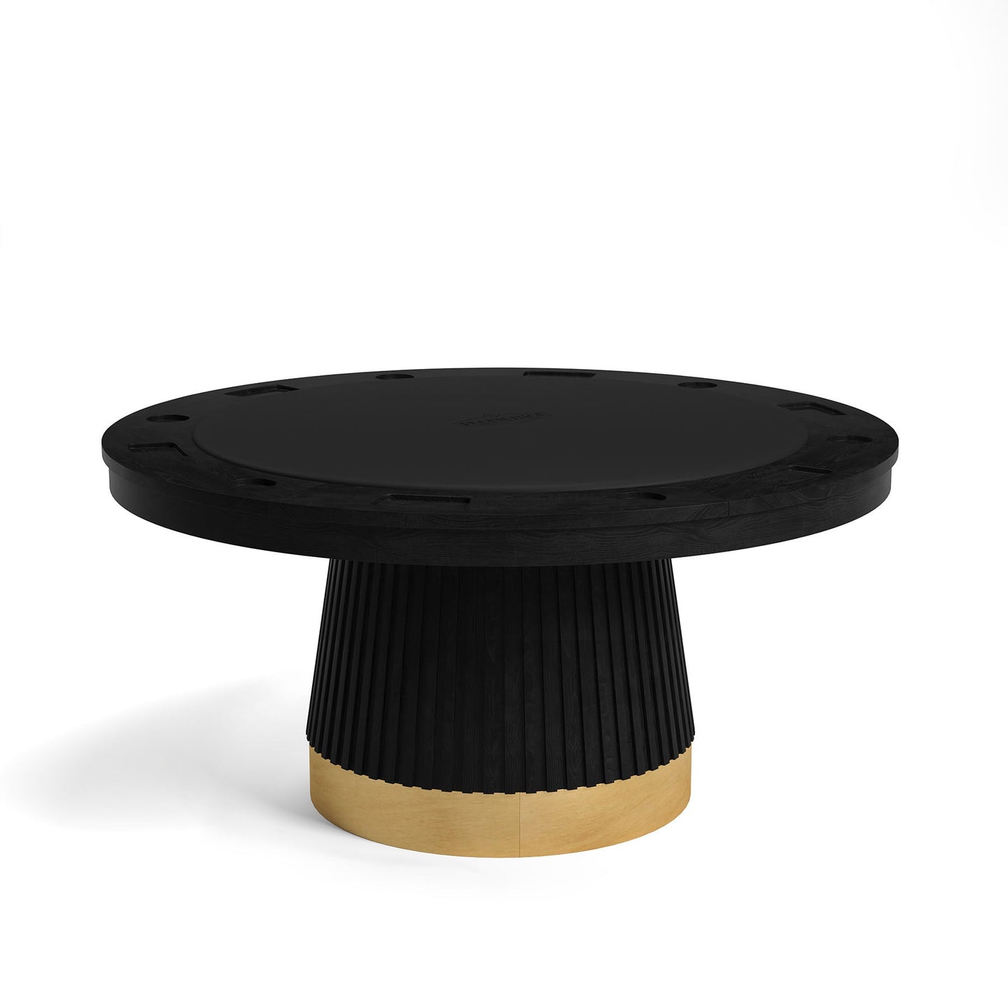 Prohibition 60in Poker Table - Matte Black / Brass Trim