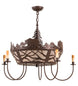 25 inch Black Bear 5 Light Chandelier detail view