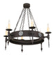34" Warwick 6 Light Chandelier detail view
