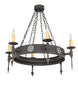34" Warwick 6 Light Chandelier detail view